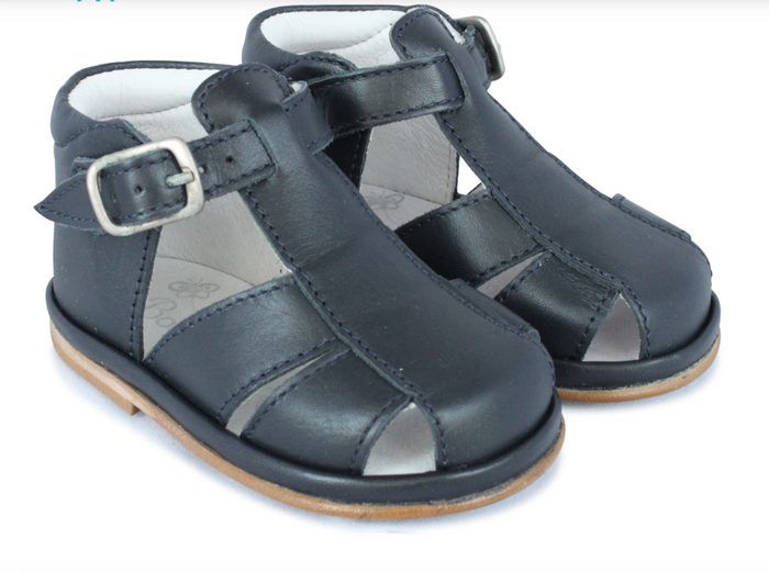 Guy Leather T Bar Sandals Navy