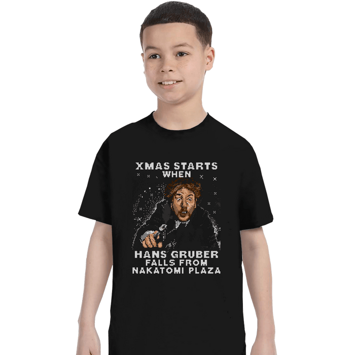 Shirts T-Shirts, Youth / XL / Black Hans Gruber Ugly Sweater