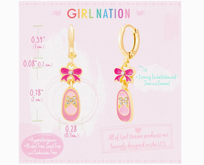 Huggie Earrings - Ballet Slippers