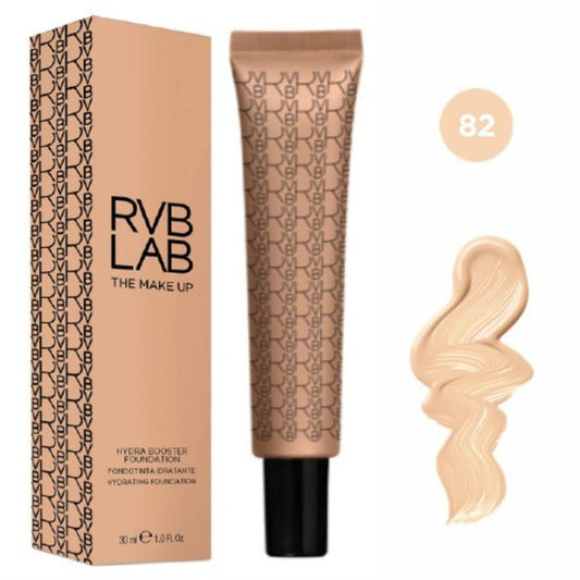 Hydra Booster Foundation shade 82 in a beige tube, shown with a creamy swatch beside it.