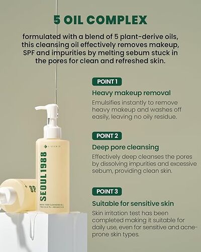 K-Secret Seoul 1988 Cleansing Oil Pone Cica1% Probiotics 200ml