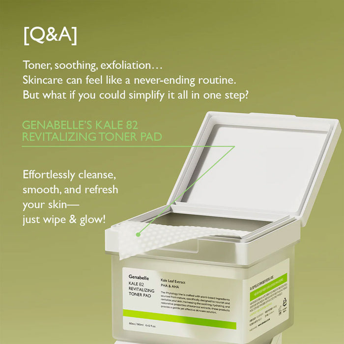 Genabelle Kale 82 Revitalizing Toner Pad Nudie Glow Australia