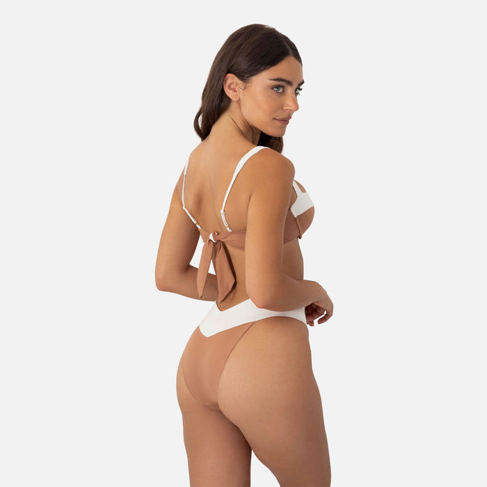 Kya Kenzie Swim Top - Sandstone / Vanilla