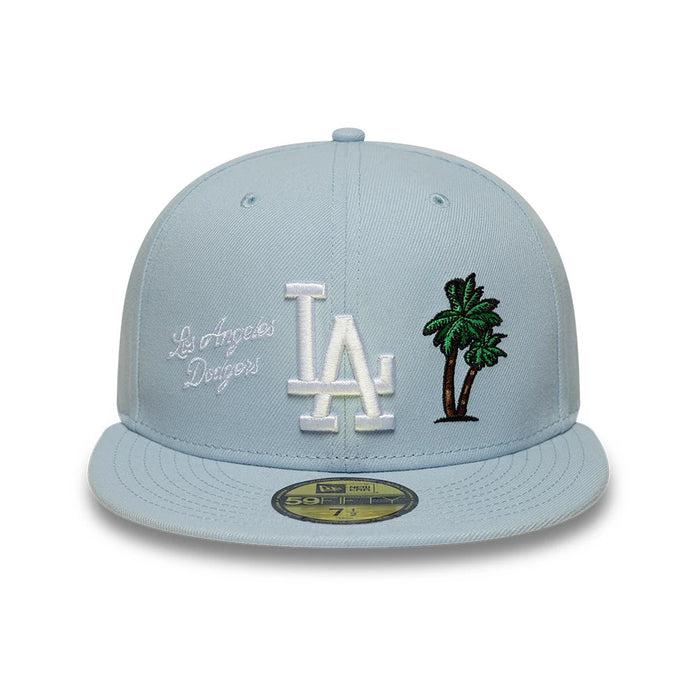 Pictured is this MLB City Icon LA Dodgers 59FIFTY Fitted cap in pastel blue. 2