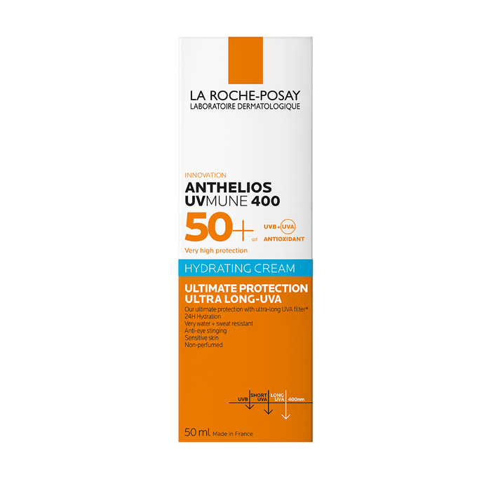 La Roche-Posay Anthelios Uvmune 400 Water-Resistant Hydrating Facial Sunscreen for Sensitive Skin SPF50+, 50ml - Makkah Pharmacy