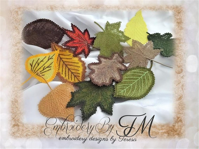 Leaves lace  /4x4 hoop / two variations