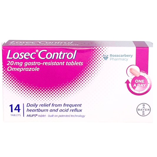 Losec Control 20mg Gastro Resistant Tablets
