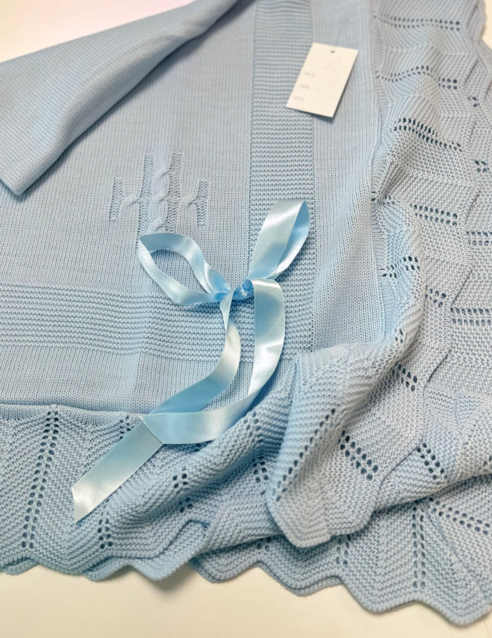 Luxury Baby Shawl Blue 3753