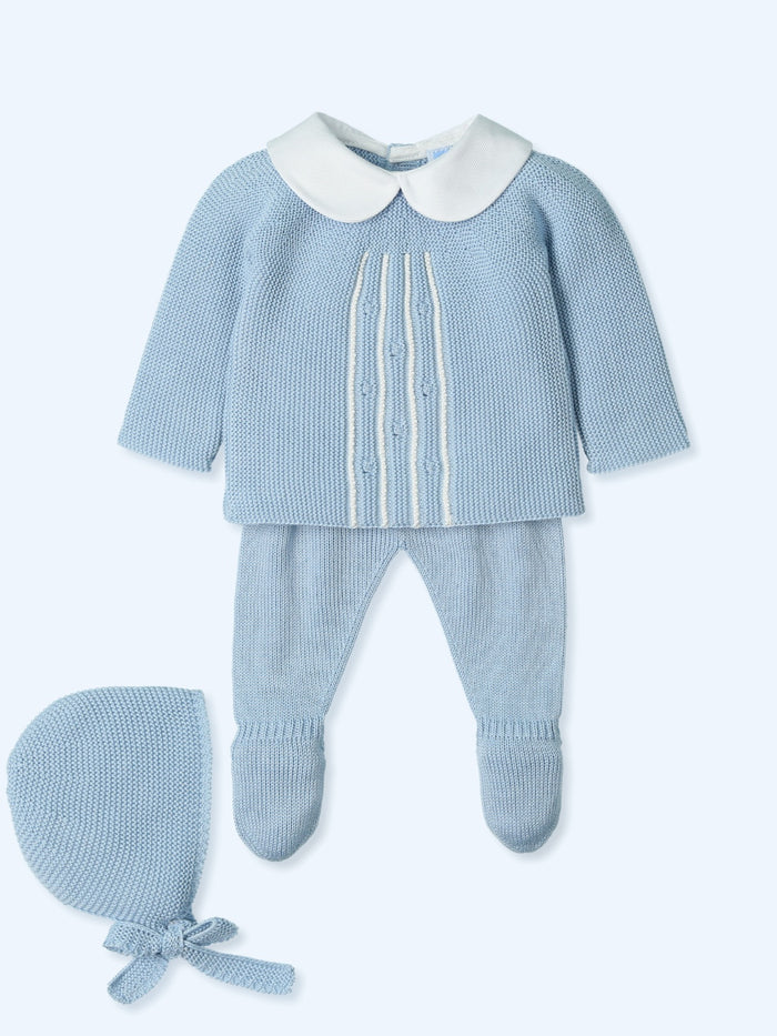 Mac Ilusion Blue Boys Knit 3 Piece Set 0m