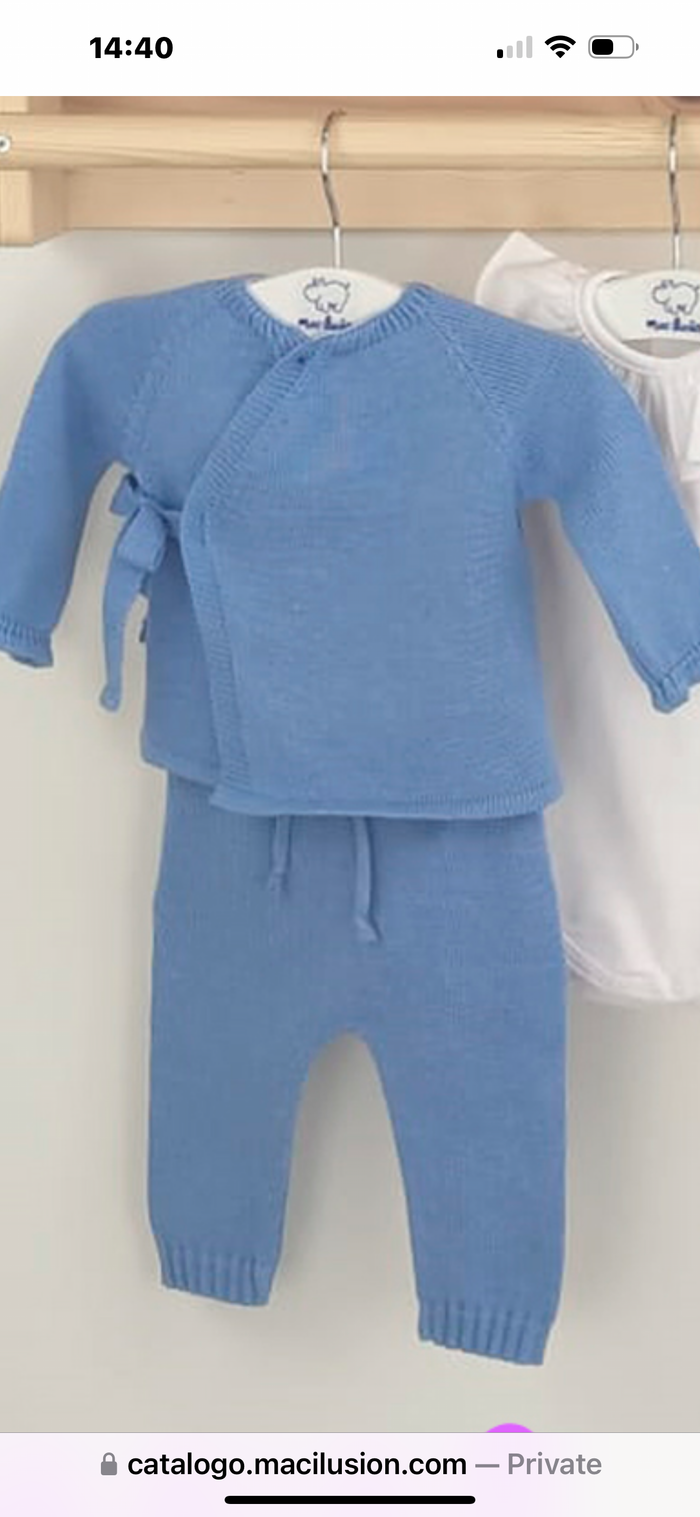 Mac Ilusion Knitted Trouser Set with Bonnet