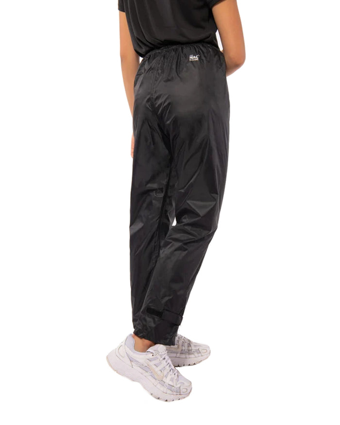 Black coloured Mac In A Sac Origin 2 Childrens Overtrousers on white background #colour_black