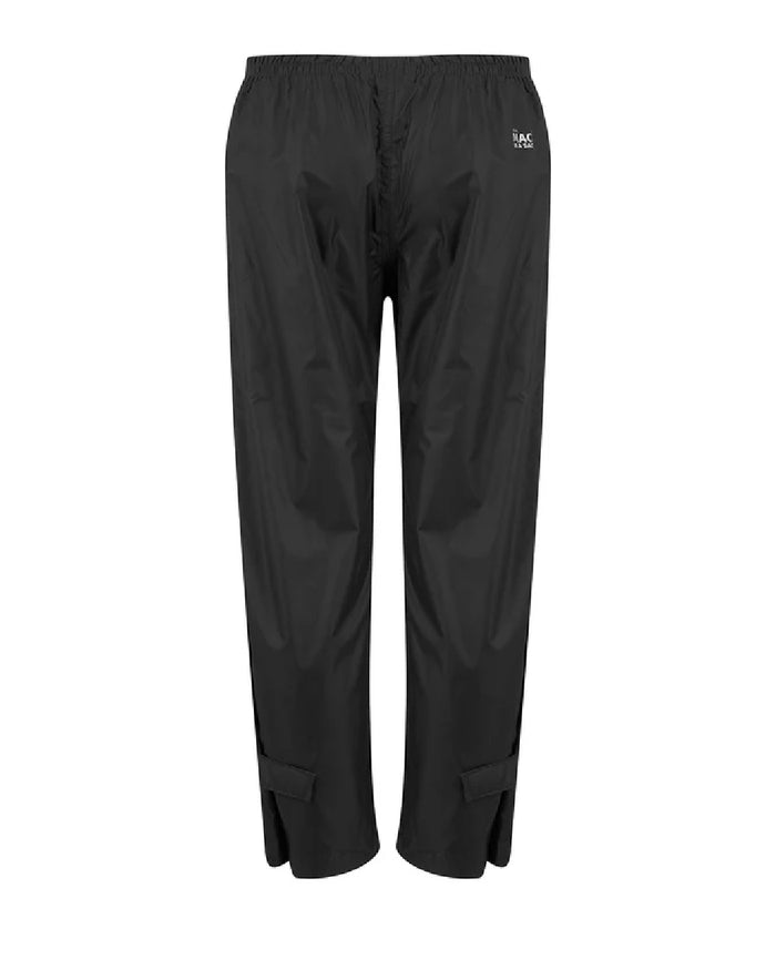 Black coloured Mac In A Sac Origin 2 Childrens Overtrousers on white background #colour_black