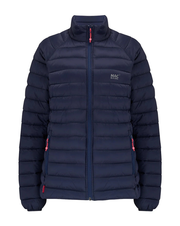 Navy coloured Mac In A Sac Womens Synergy Jacket on white background #colour_navy
