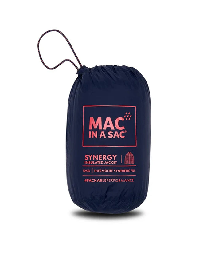 Navy coloured Mac In A Sac Womens Synergy Jacket on white background #colour_navy