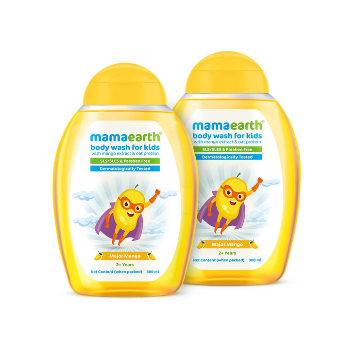 Major Mango Body Wash For Kids with Mango & Oat Protein - 300 ml (Pack of 2)