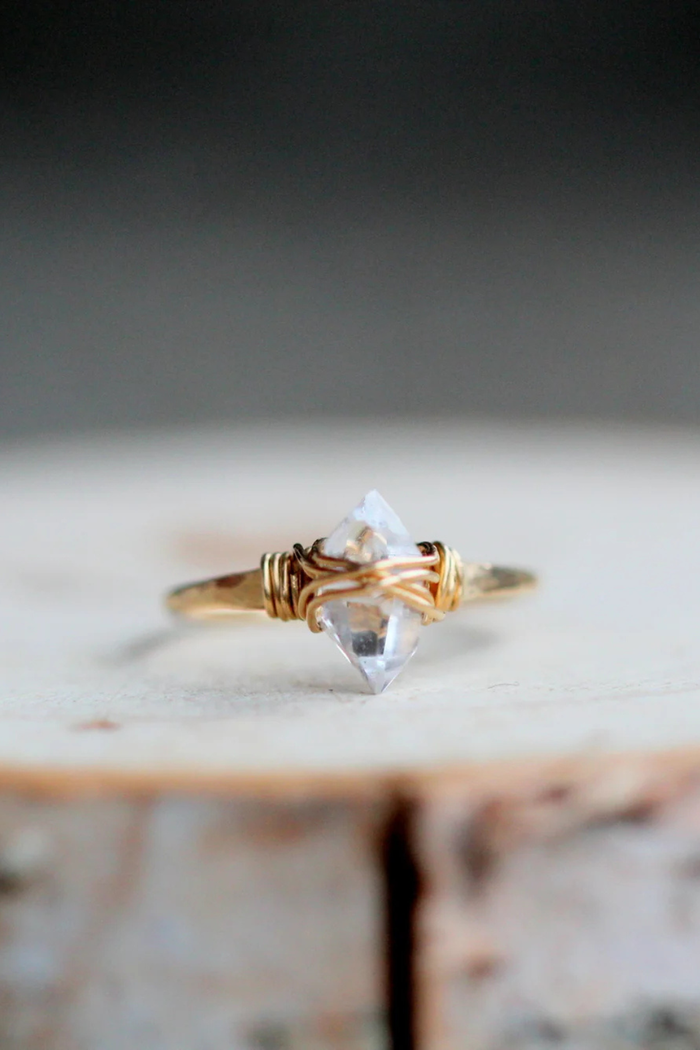Saressa-Designs-Marquis-Caged-Ring-Herkimer-Diamond