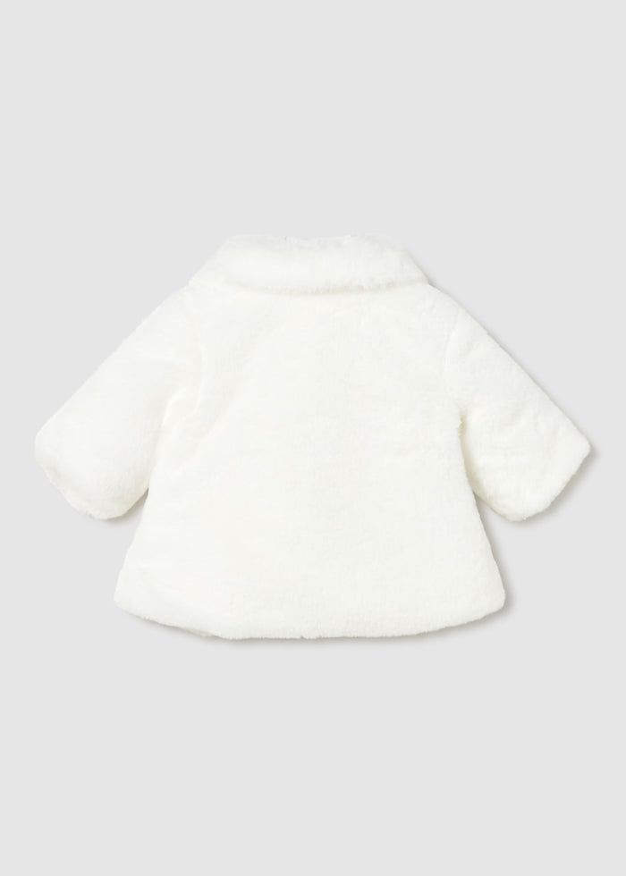 Mayoral Baby Ivory / Cream Fur Coat