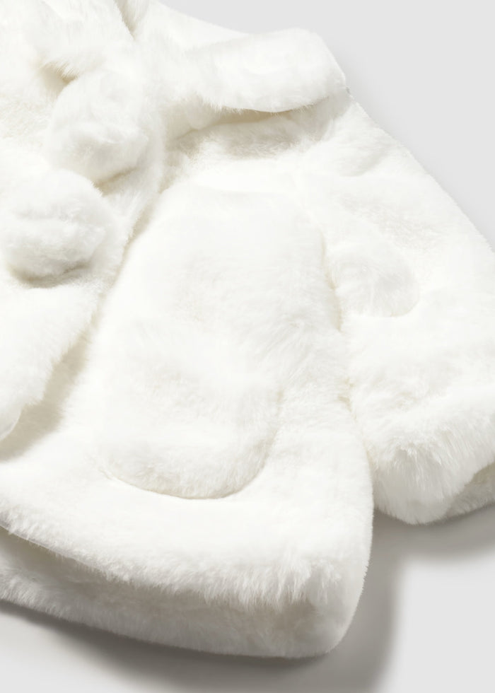 Mayoral Baby Ivory / Cream Fur Coat