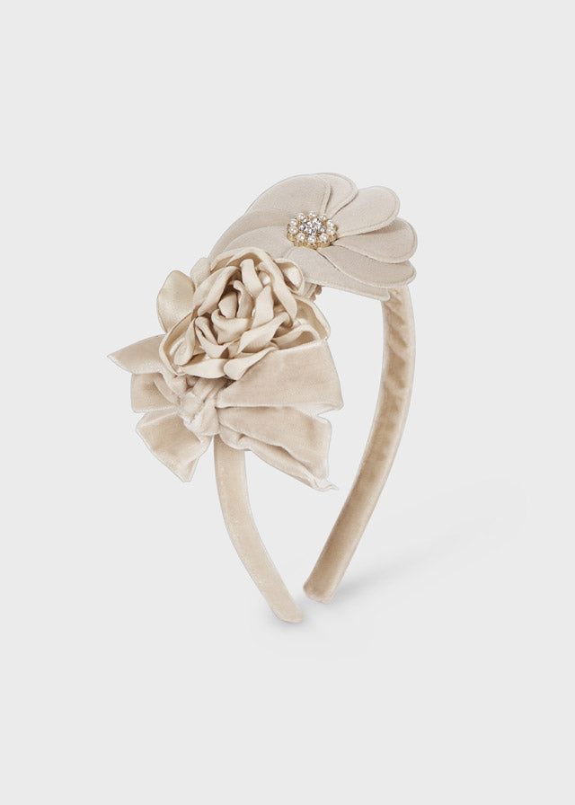 Mayoral Flowers Headband Champagne 10608
