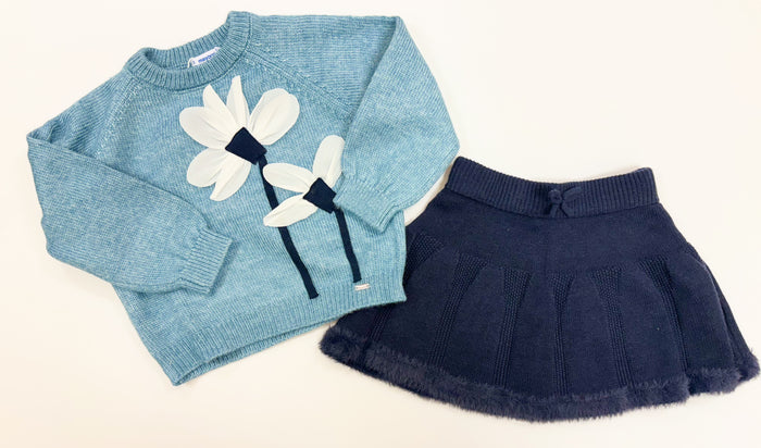 Mayoral Girls Knitted Skirt Set