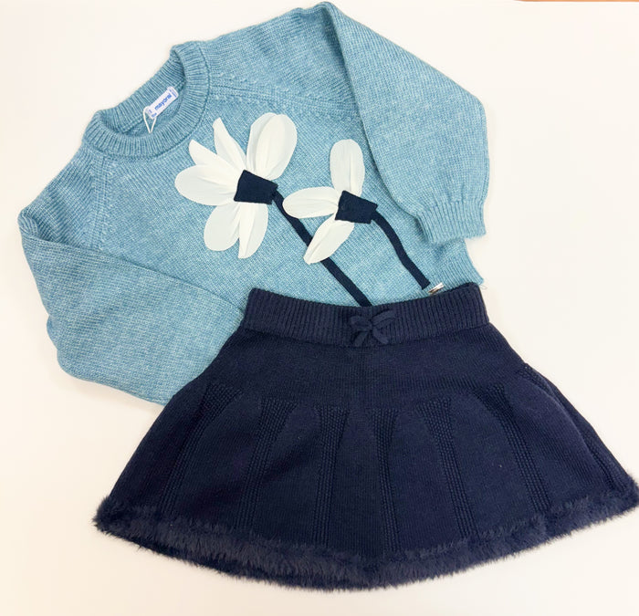 Mayoral Girls Knitted Skirt Set