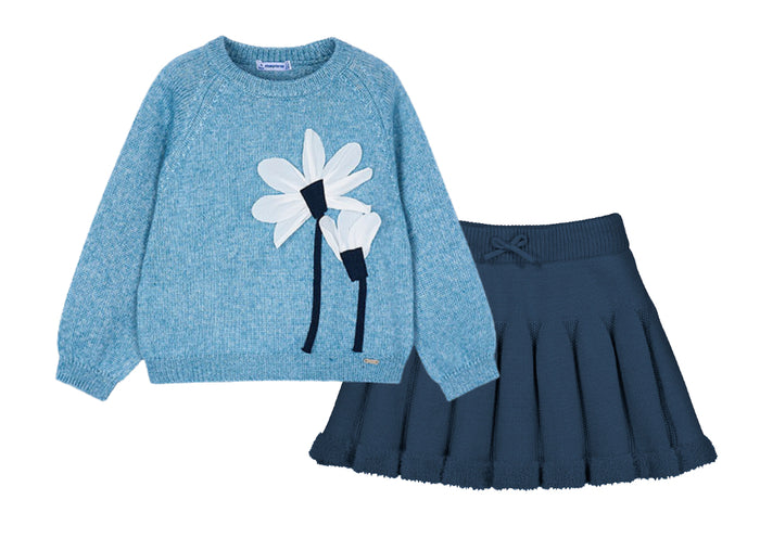 Mayoral Girls Knitted Skirt Set