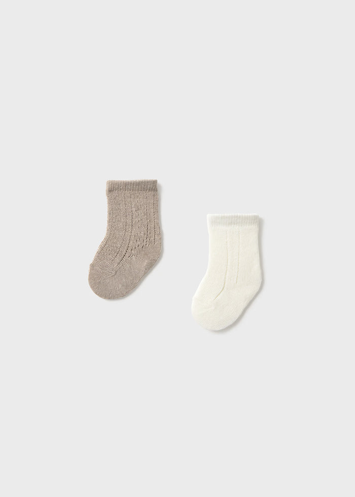 Mayoral knee open knit  Socks cream / camel