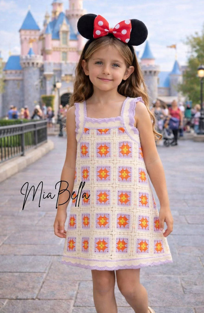 Mayoral lilac Crochet Style Girls Dress
