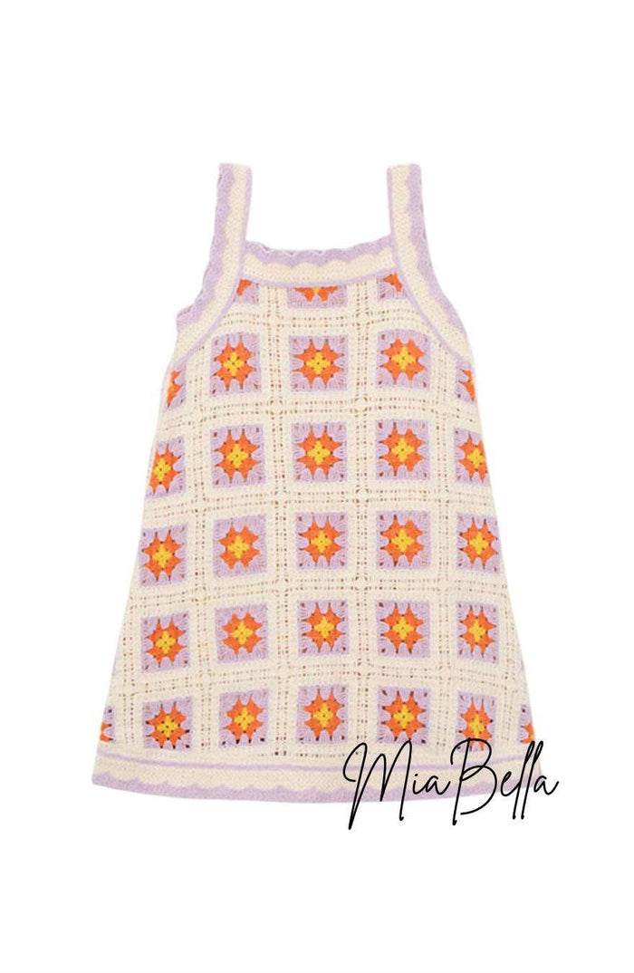 Mayoral lilac Crochet Style Girls Dress