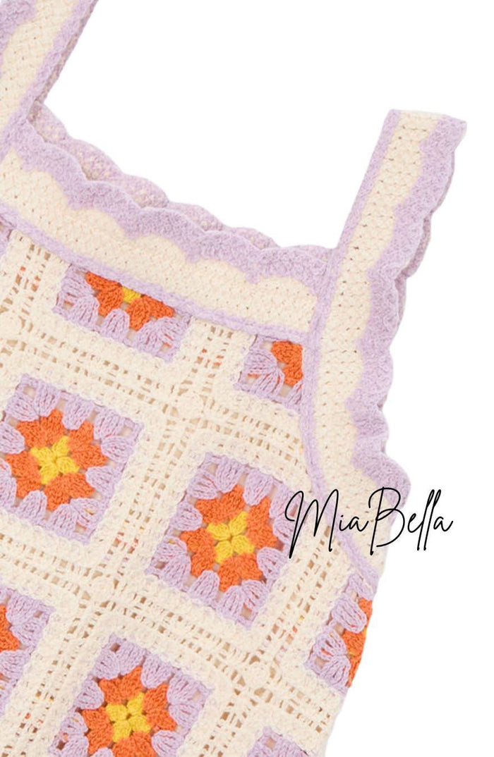 Mayoral lilac Crochet Style Girls Dress