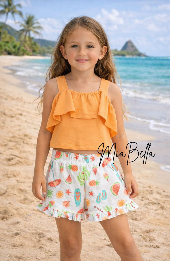 Mayoral Peach Shorts Set