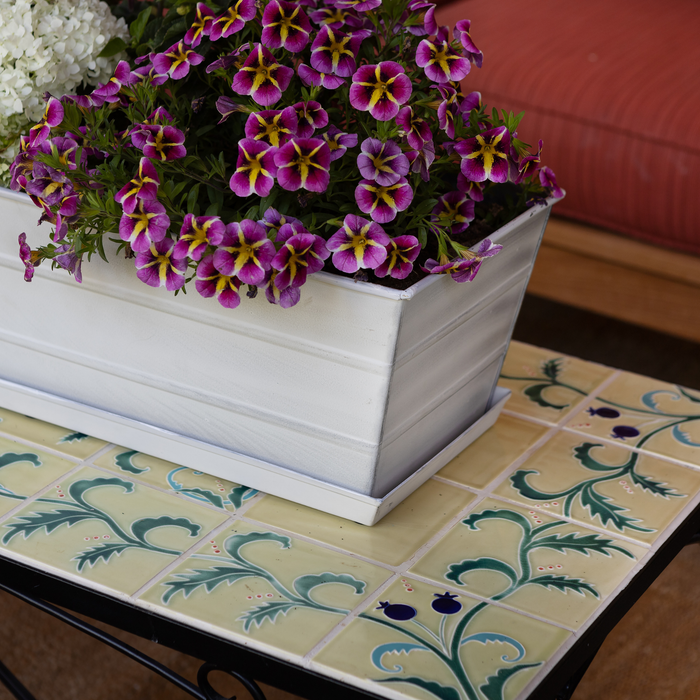 Medium Galvanized Flower Box with Tray- The Well Appointed House