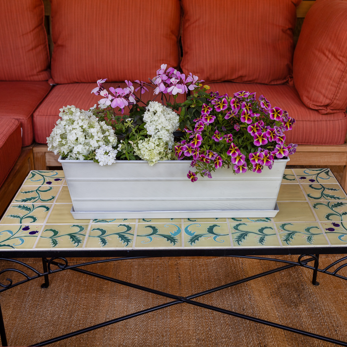 Medium Galvanized Flower Box with Tray- The Well Appointed House