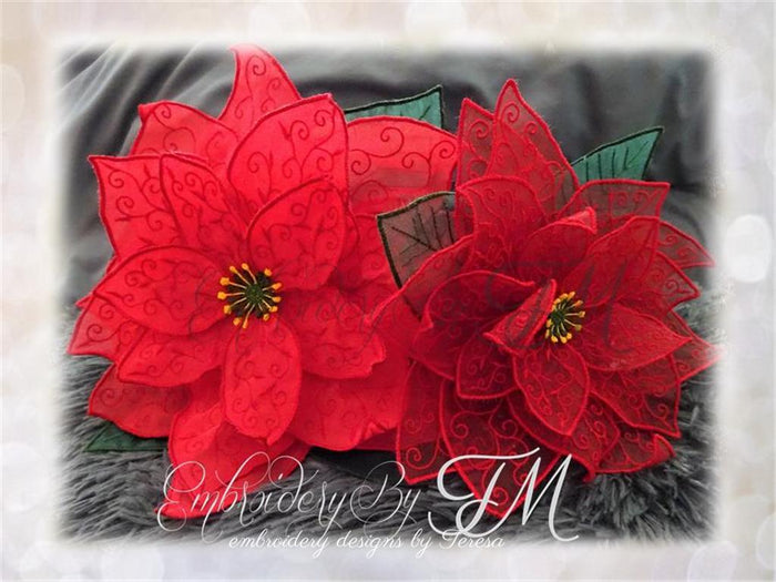 Mega poinsettia / organza or chiffon/ two sizes