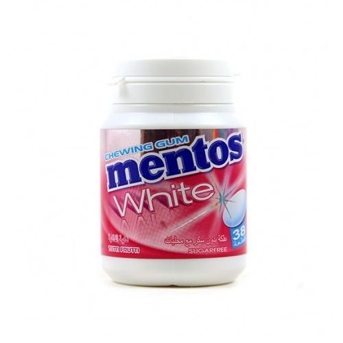 Mentos White Sugarfree Chewing Gum - Tutti Frutti 38   Pieces - Makkah Pharmacy