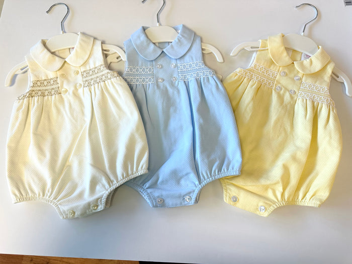 MIA BELLA Blue Smocked Style Romper