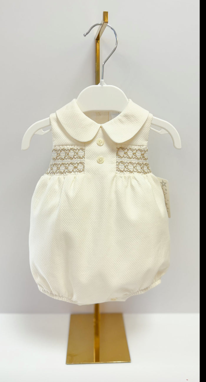 MIA BELLA Blue Smocked Style Romper