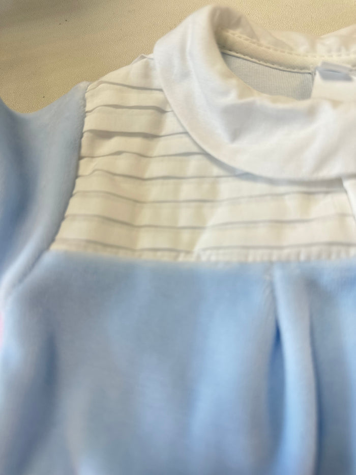 Mia Bella Blue Velour Romper 23105
