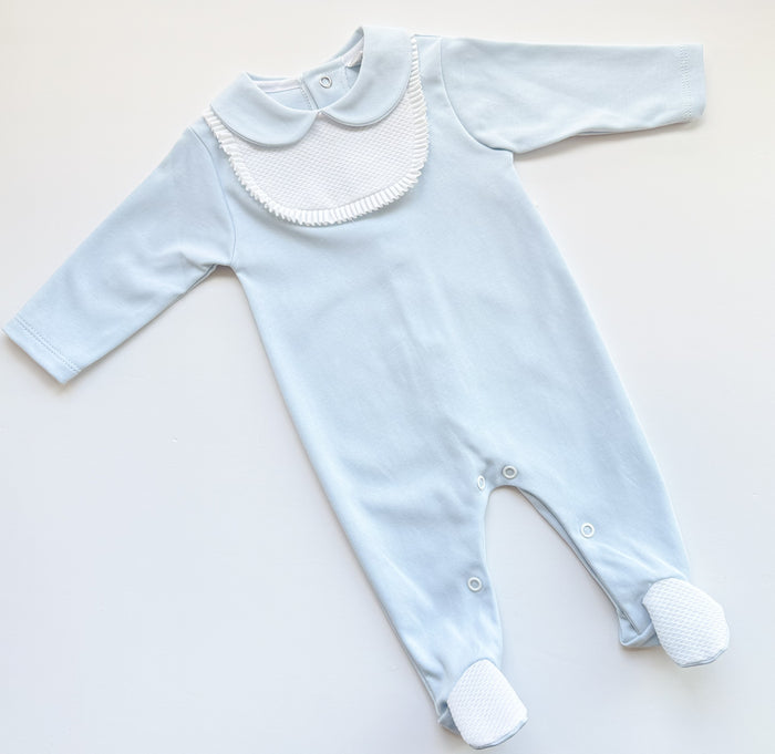 MIA BELLA Blue/White Cotton BabyGrow