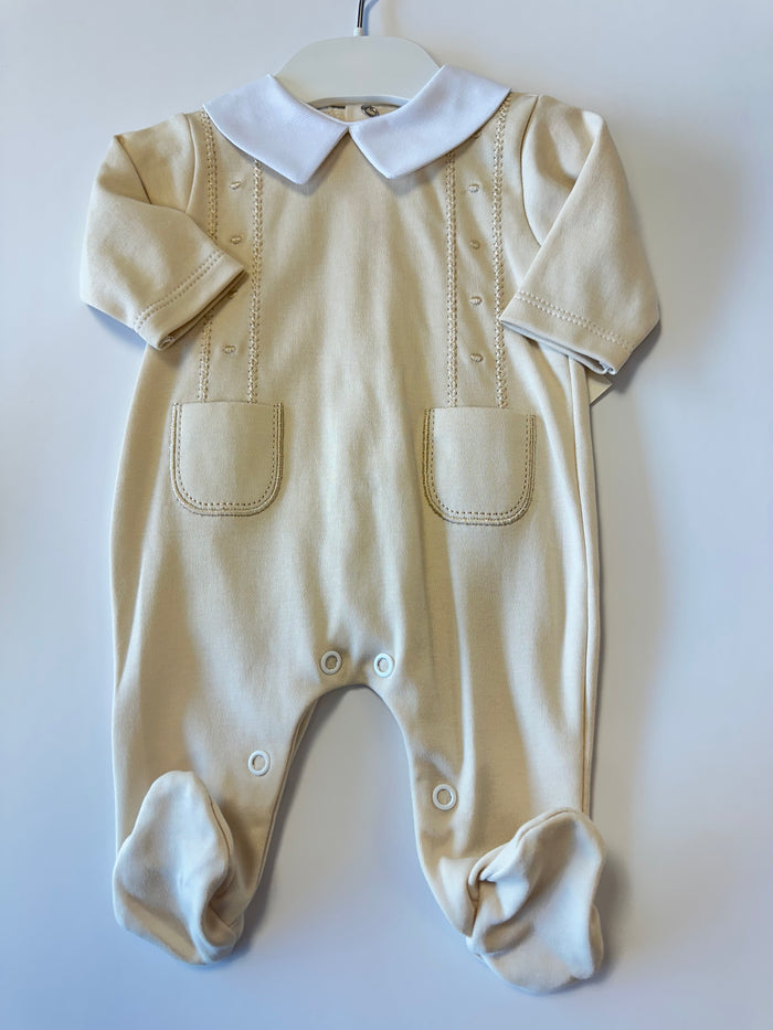 MIA BELLA Camel Babygrow with Embroidery
