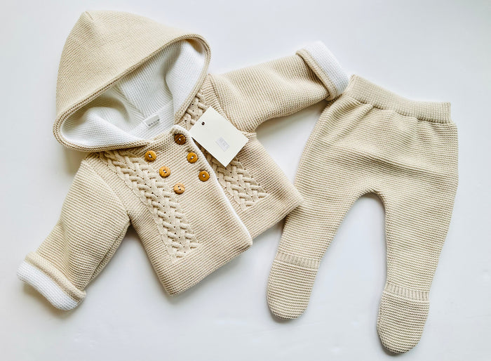 Mia Bella Camel Knit 2 Piece Pramsuit C3262