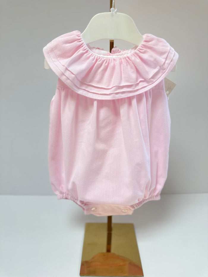 Mia Bella Frilled Neck Pink Romper