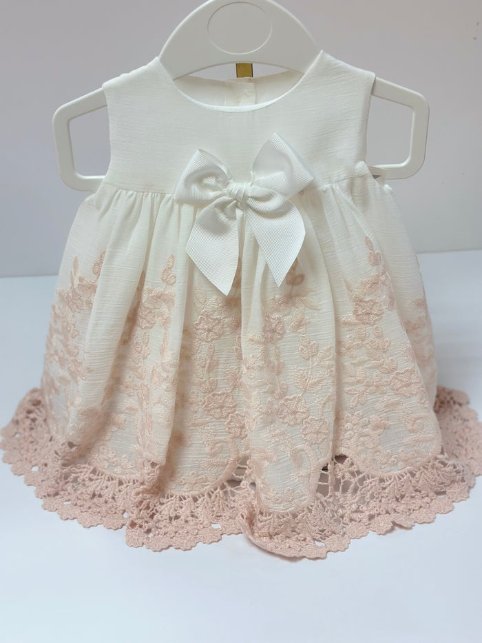 Mia Bella Ivory/Pink Lace Dress & Pants