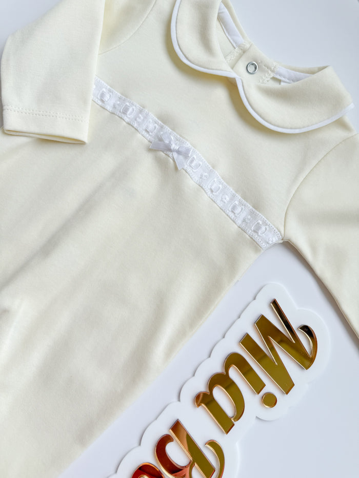 MIA BELLA Lemon/White Baby Grow