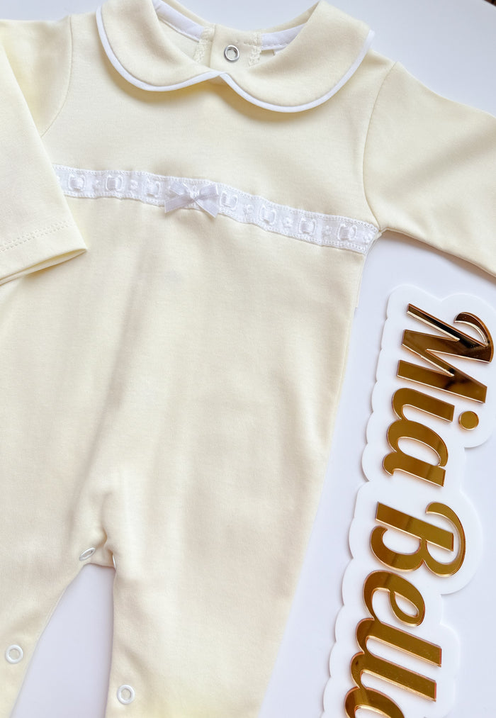MIA BELLA Lemon/White Baby Grow
