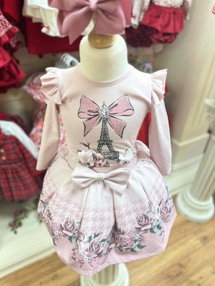 Mia Bella pink From Paris with love skirt set