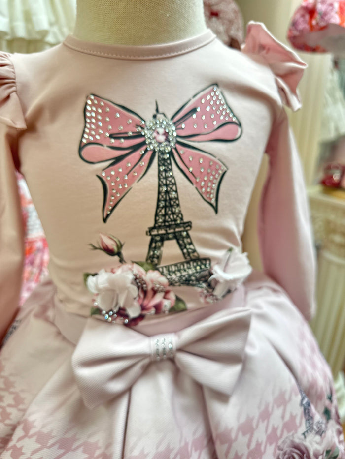 Mia Bella pink From Paris with love skirt set
