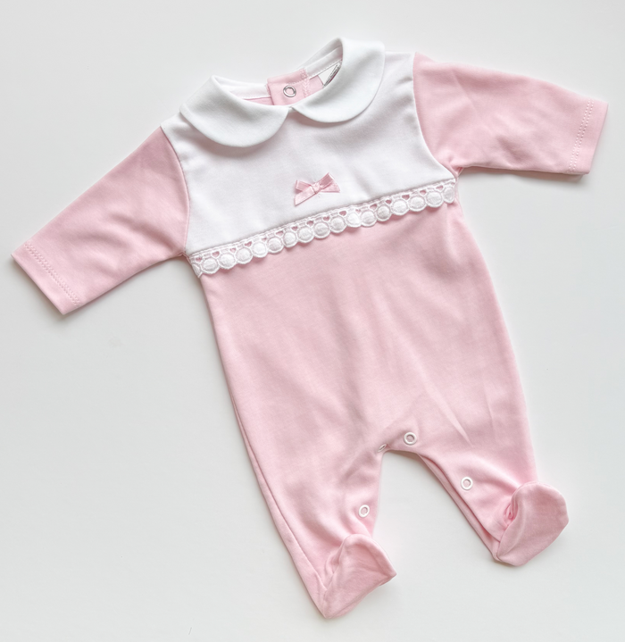 Mia Bella Pink/White  Babygrow