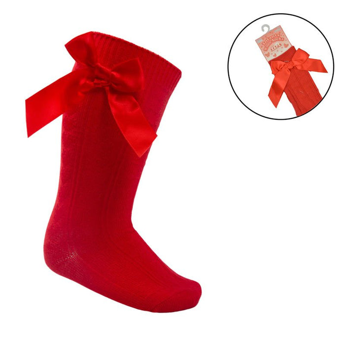 MIA BELLA Red Knee High Socks