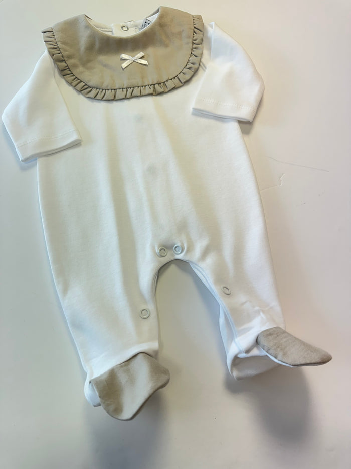 MIA BELLA White/Camel Babygrow Cotton